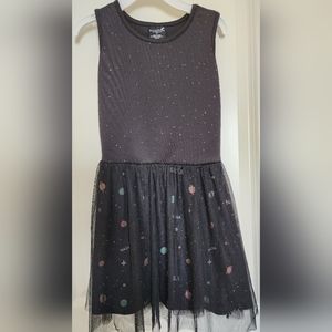 Buzzaldrin Girl Sleeveless NASA Design Black Dress, Size Large